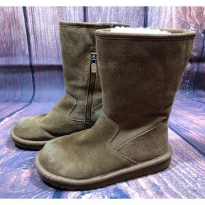 UGG Lil Sunshine #5948 Chestnut Side Zip Boots Girls 2 / 32 (m8e)